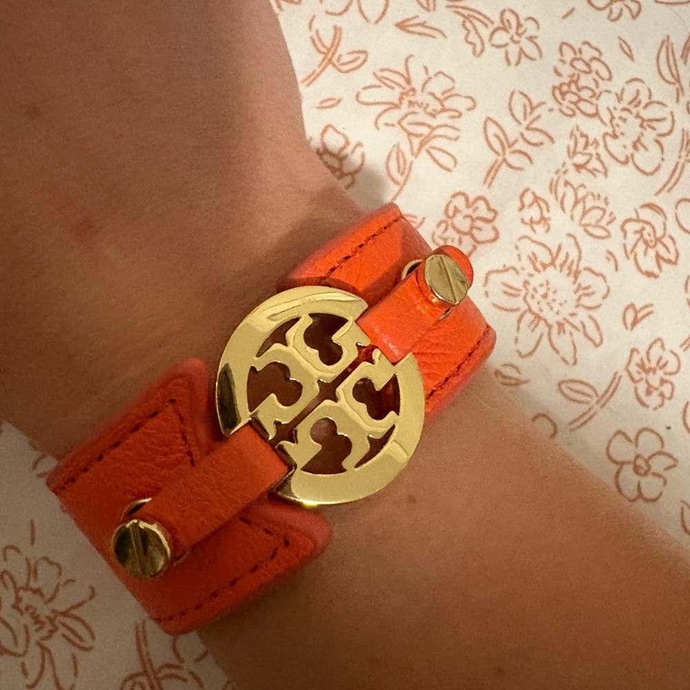 Tory Burch Leather Bracelet with Gold Accents